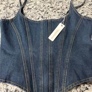 Olivaceous Blue Denim Top Corset
